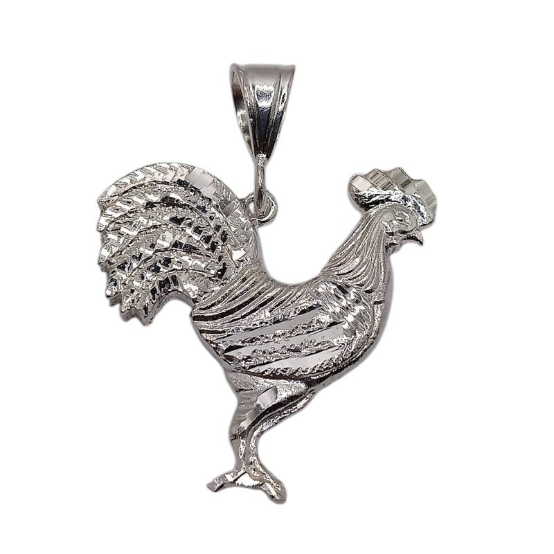 DIJE GALLO 5 CM PLATA .925