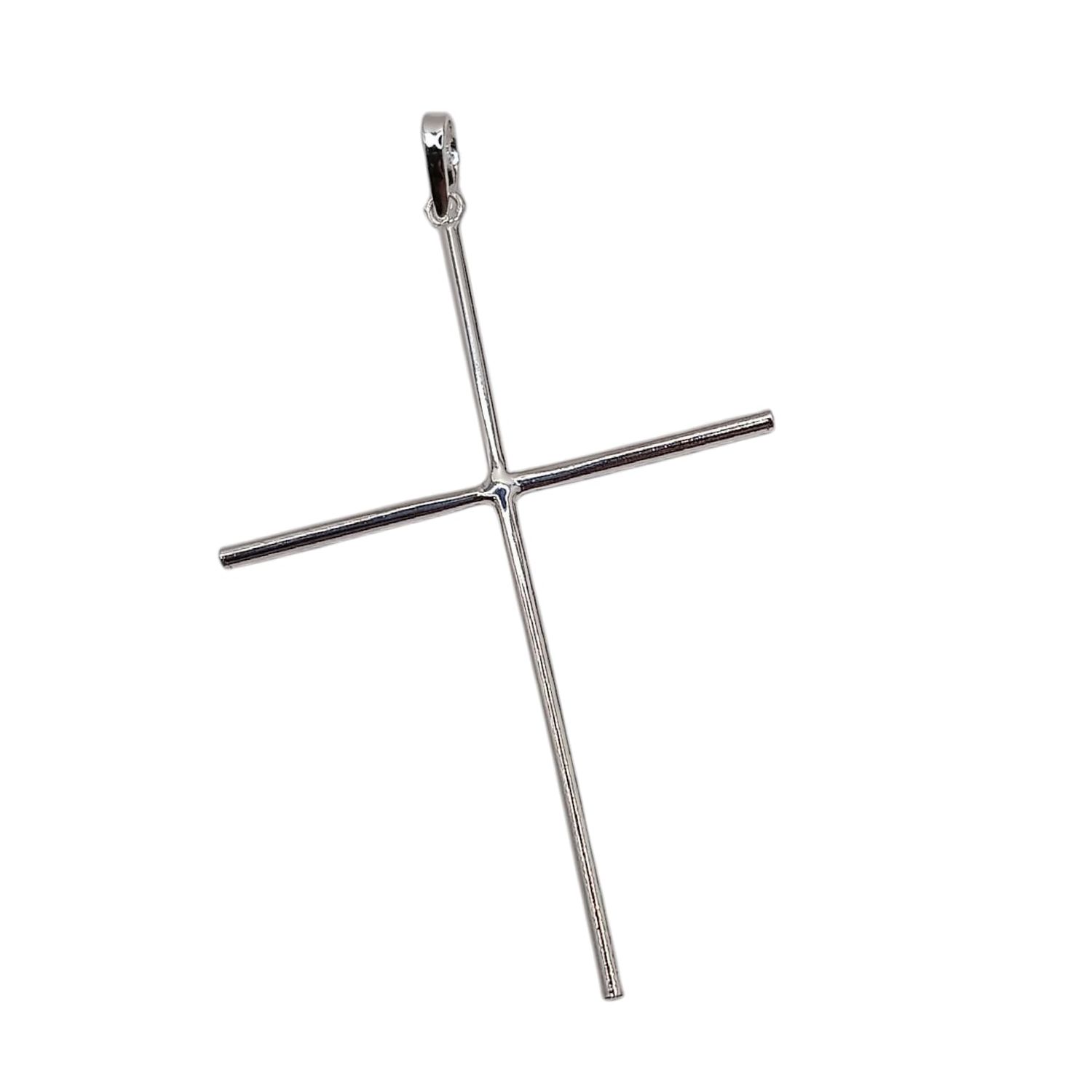 DIJE CRUZ LISA 5.5 CM PLATA .925