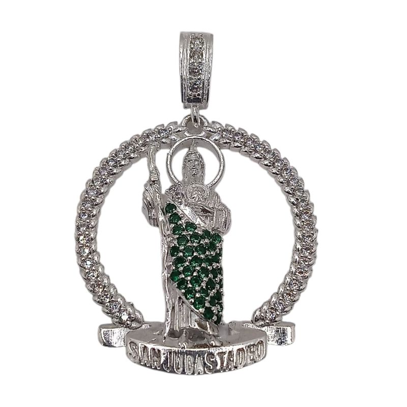 DIJE SAN JUDAS T 4.5 CM LARGO TOTAL PLATA .925