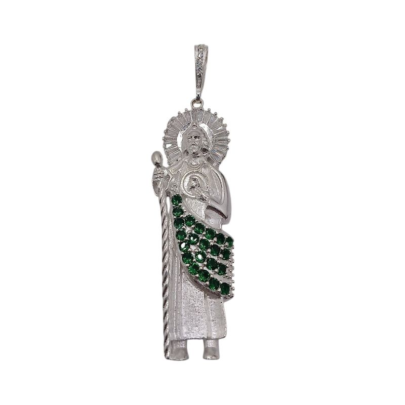 DIJE SAN JUDAS T 8.5 CM LARGO TOTAL PLATA .925
