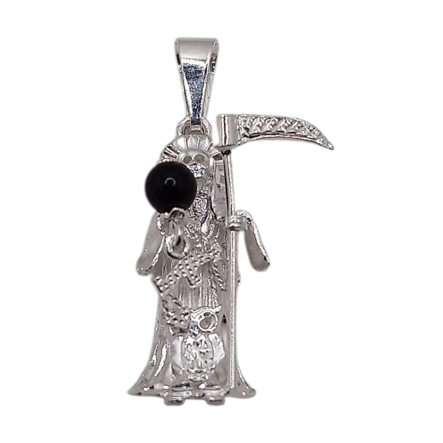 DIJE SANTA MUERTE 2.5 CM PLATA  .925