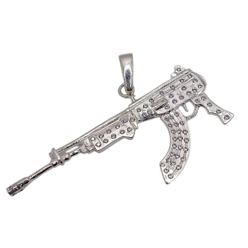 DIJE RIFLE 5.5 CM ANCHO PLATA .925