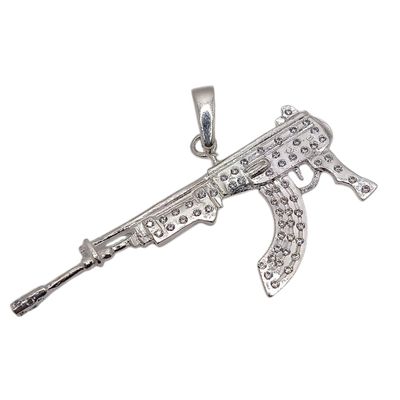 DIJE RIFLE 5.5 CM ANCHO PLATA .925