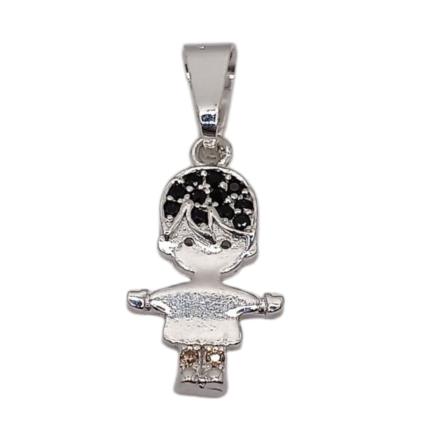 DIJE NIÑO MICROPAVE 2 CM PLATA .925