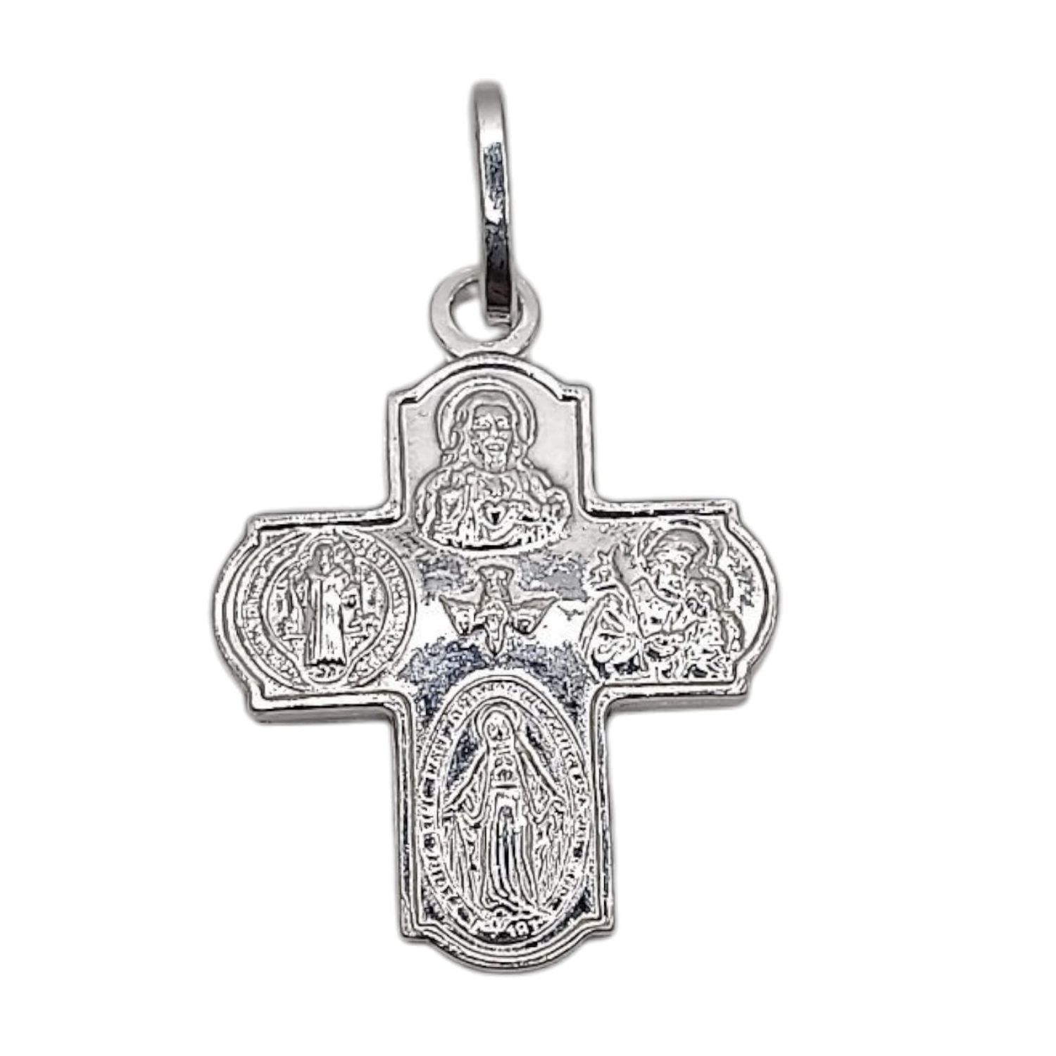 DIJE CRUZ SANTOS 2 CM PLATA .925