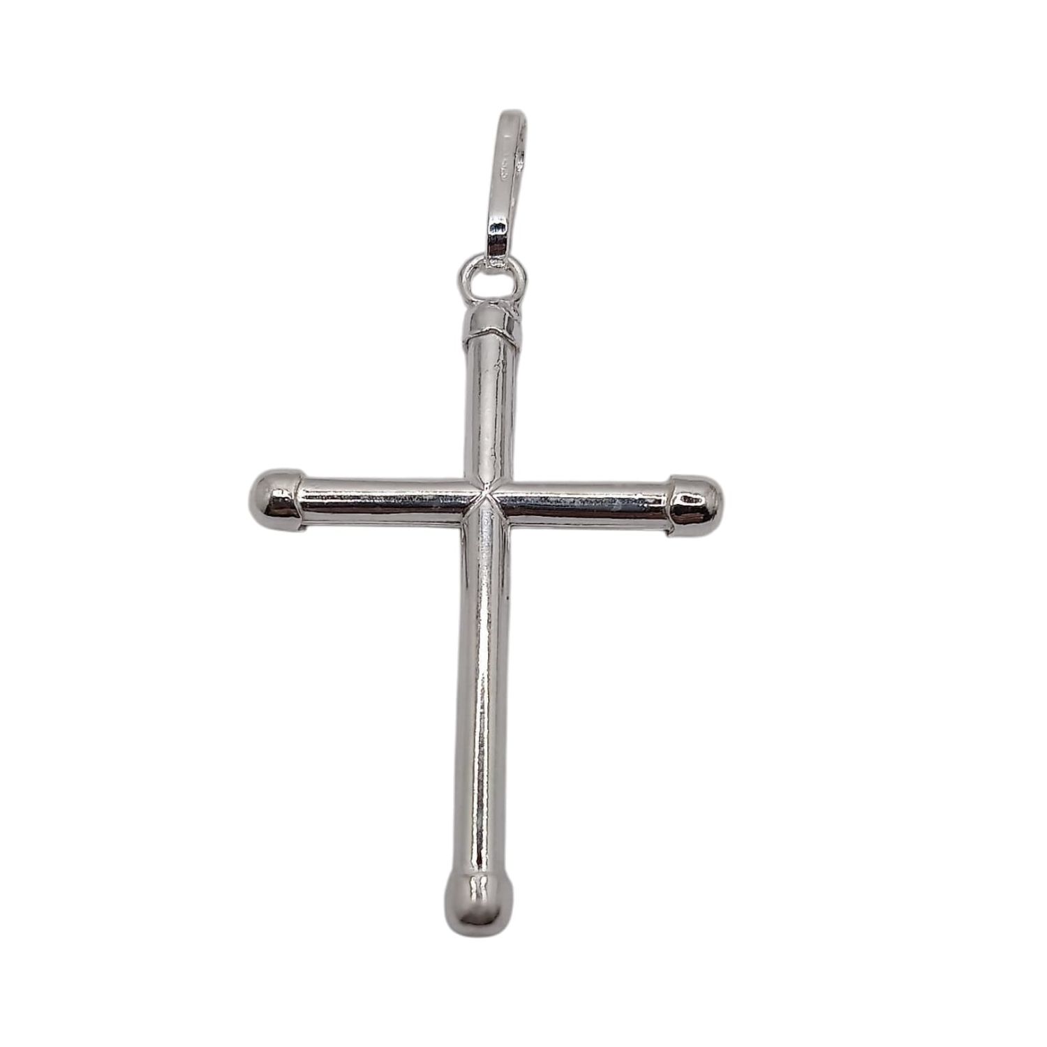 DIJE CRUZ TUBO 5.5 CM PLATA .925