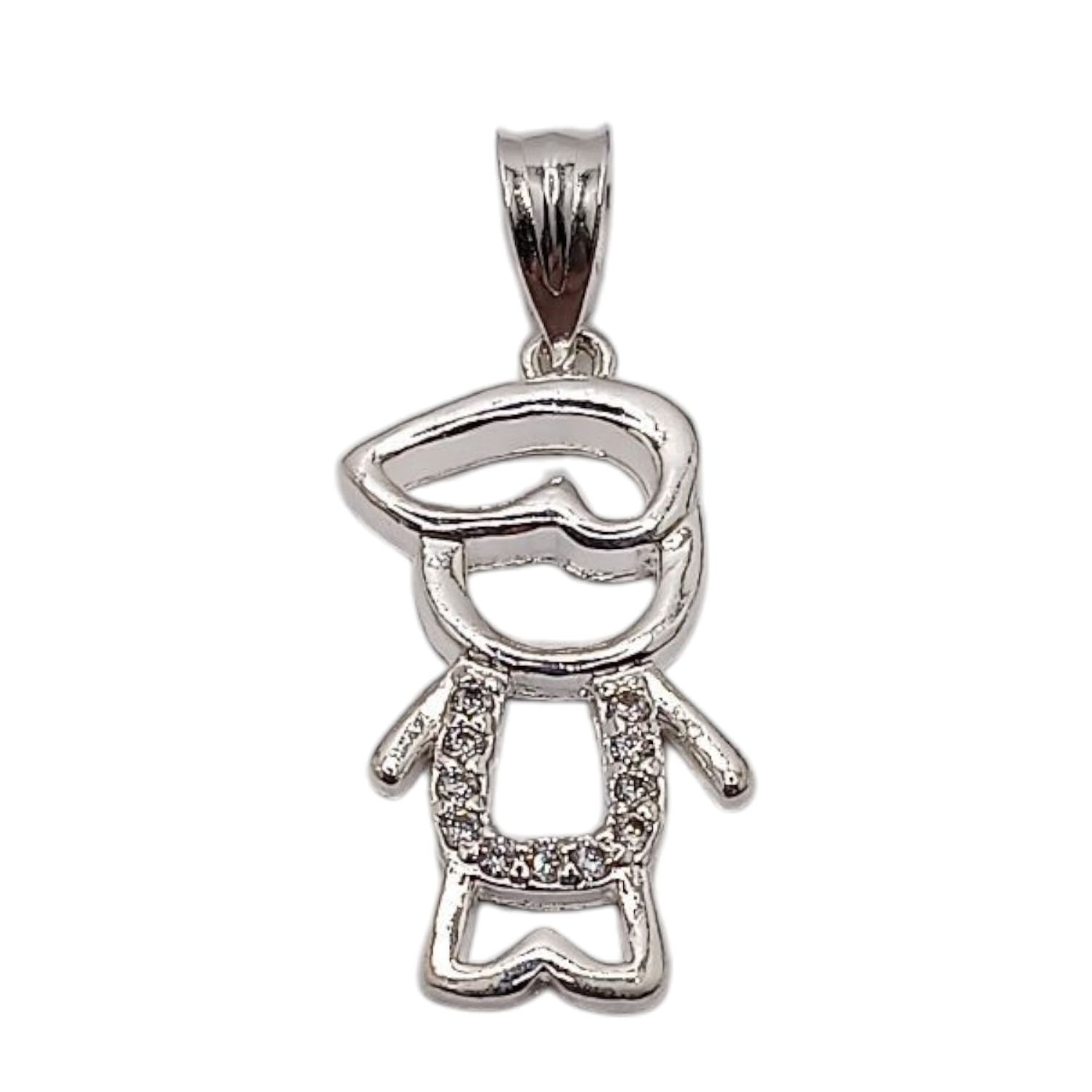 DIJE NIÑO MICROPAVE 2 CM PLATA .925