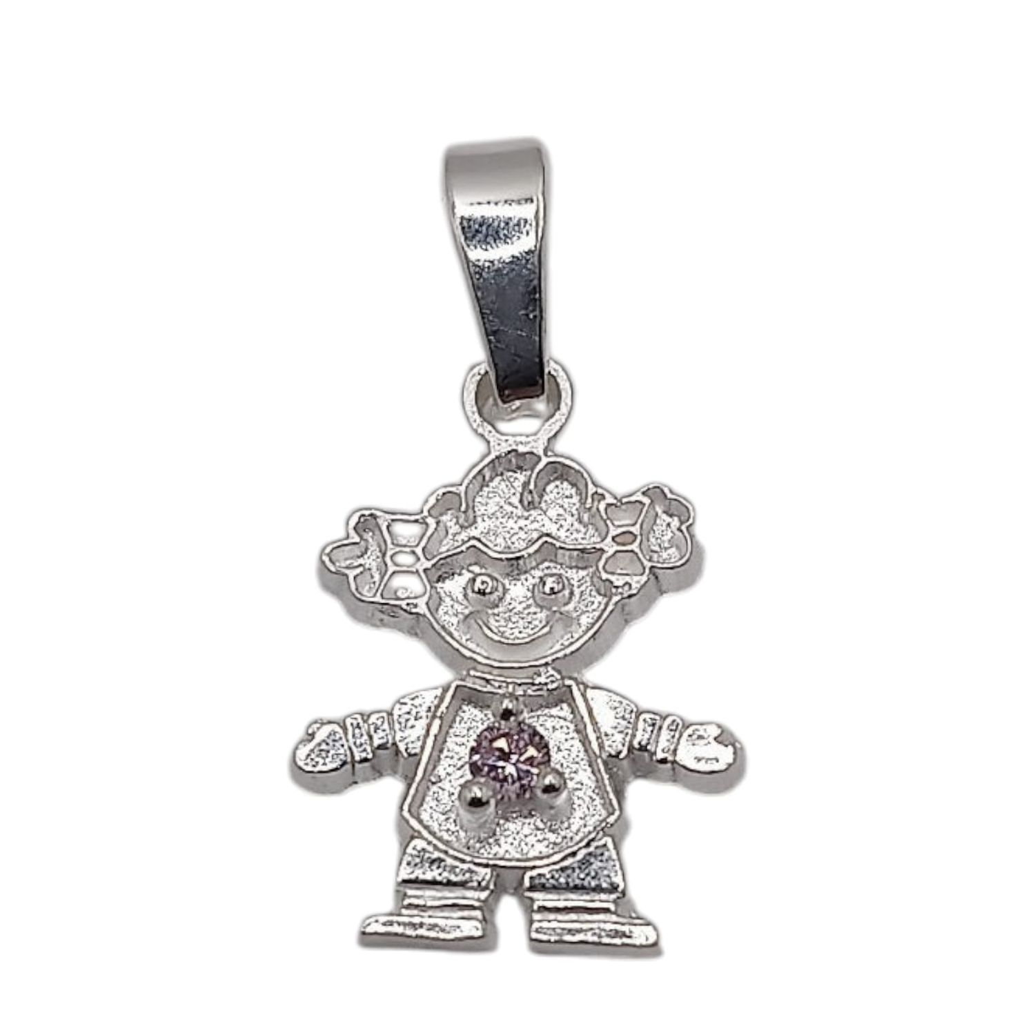 DIJE NIÑA MES DE OCTUBRE 1.8  CM  PLATA .925