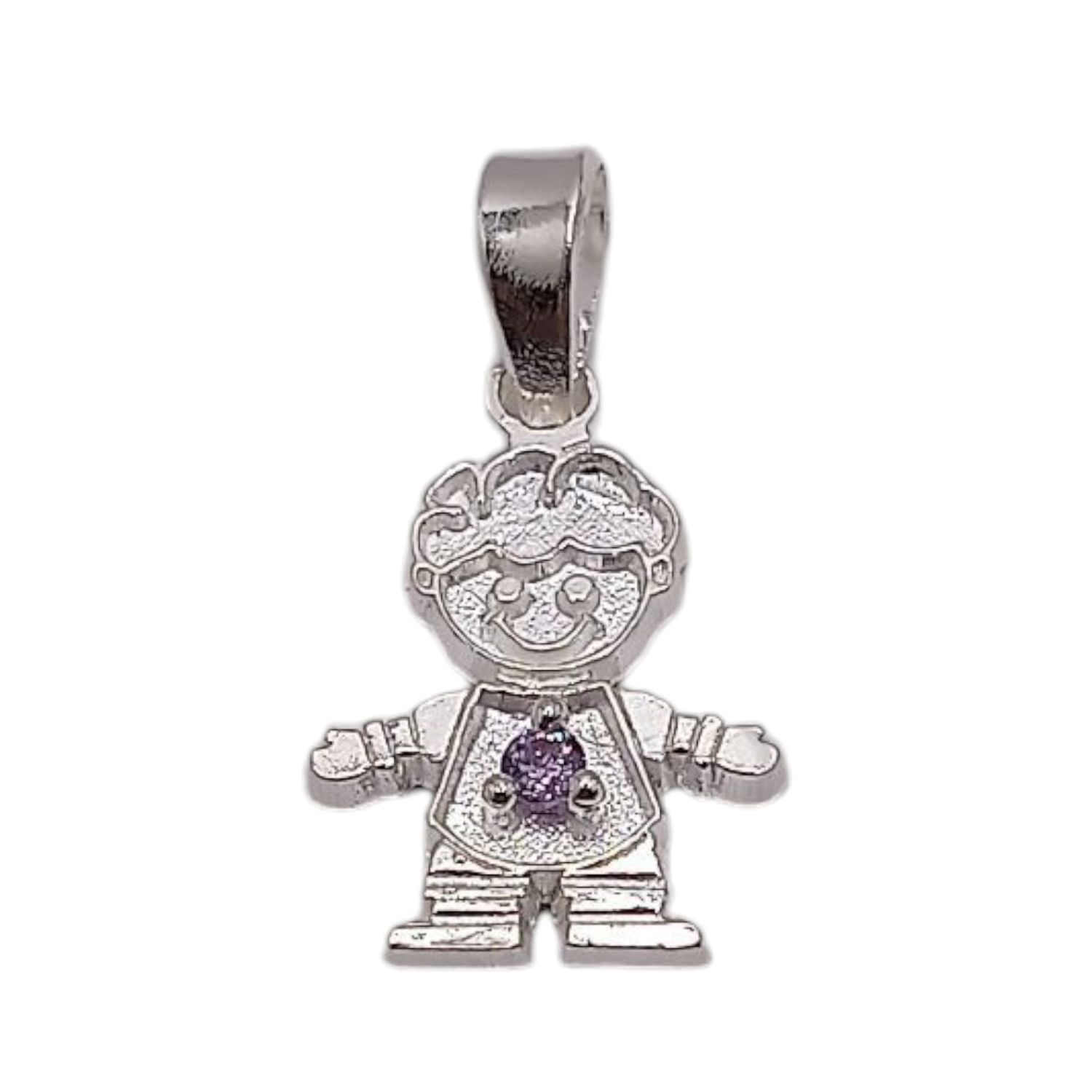 DIJE NIÑO MES DE FEB 1.8 CM PLATA .925