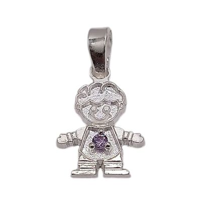 DIJE NIÑO MES DE FEB 1.8 CM PLATA .925