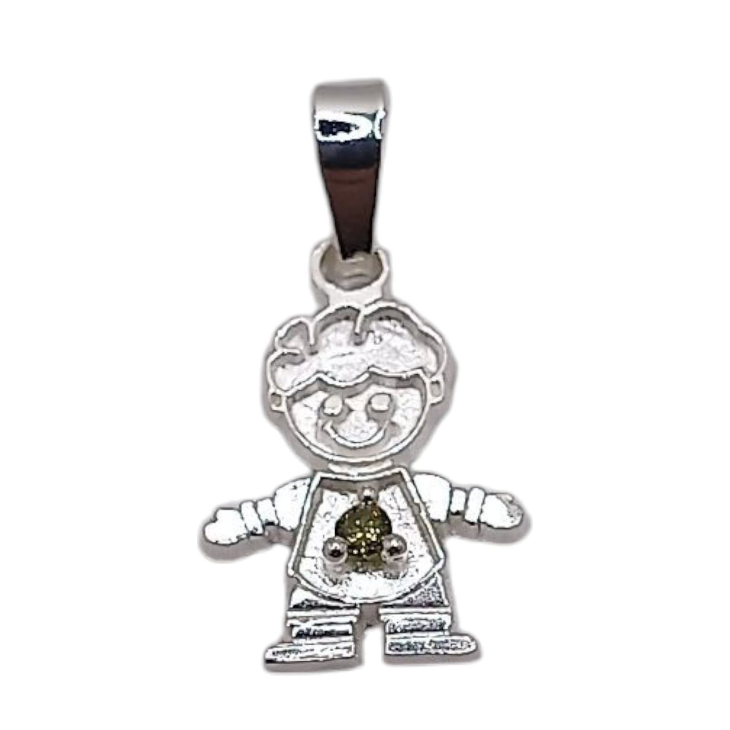 DIJE NIÑO MES DE AGOSTO  1.8 CM PLATA .925
