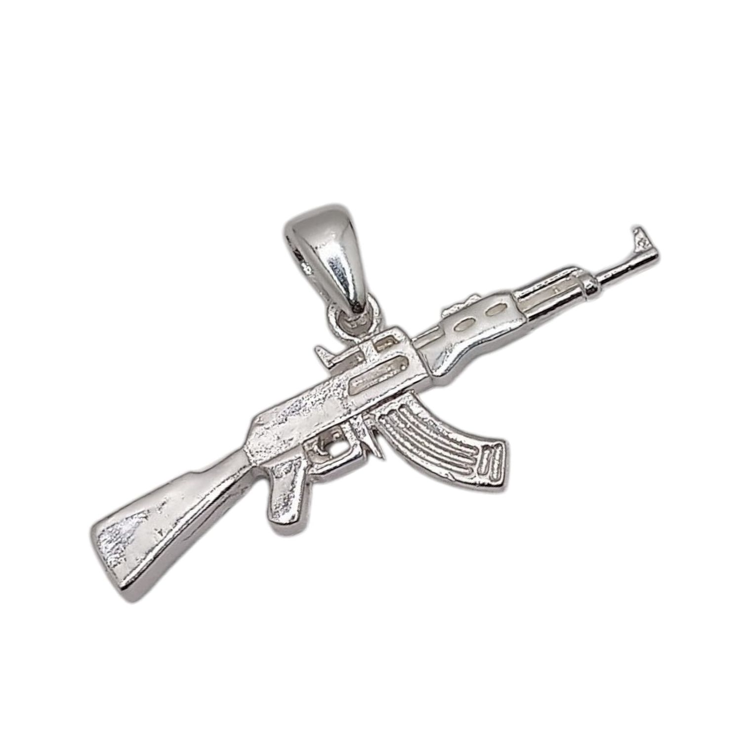 DIJE RIFLE 4 CM LARGO PLATA .925
