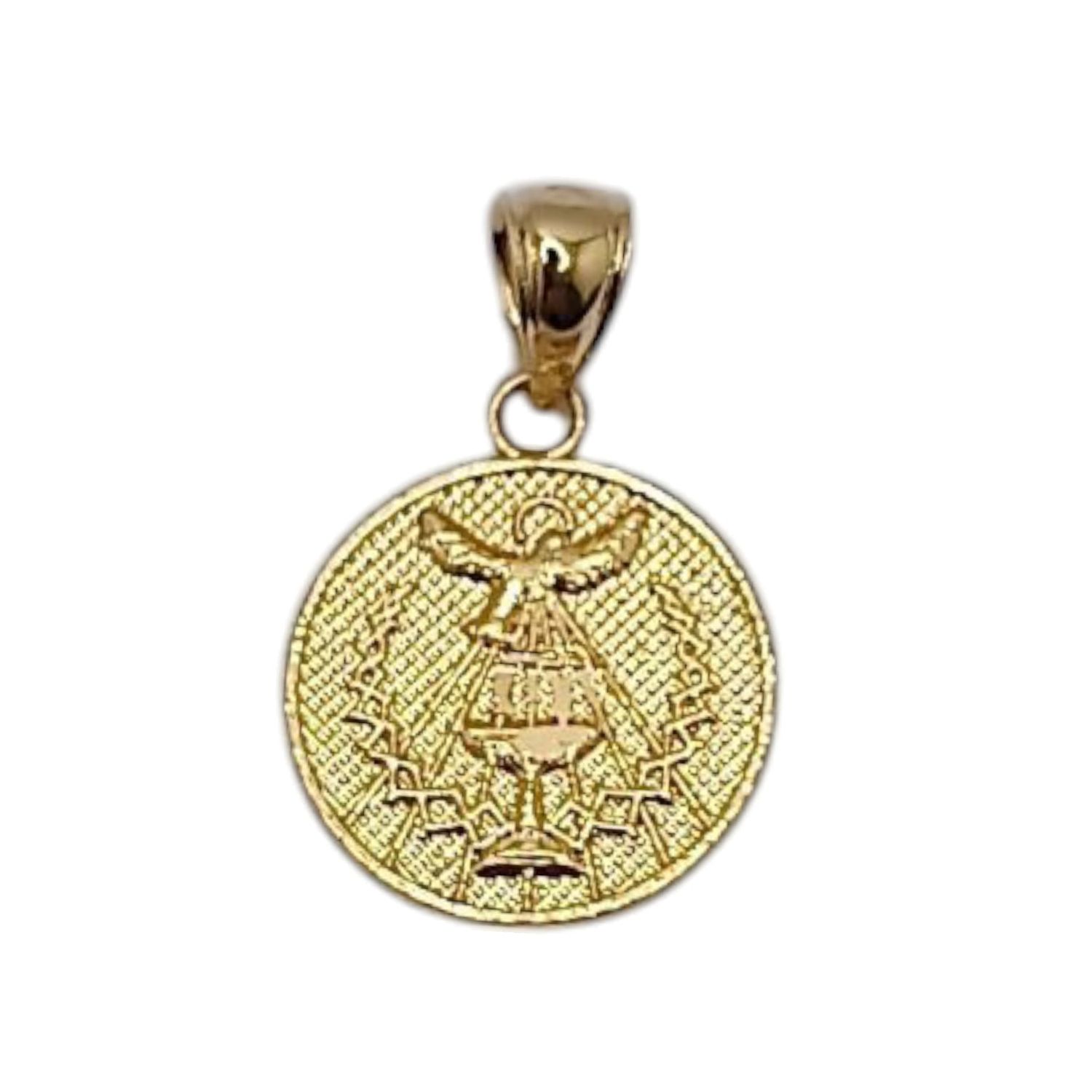 MEDALLA PRIMERA COMUNION 1 CMCHAPA DE ORO Y PLATA .925