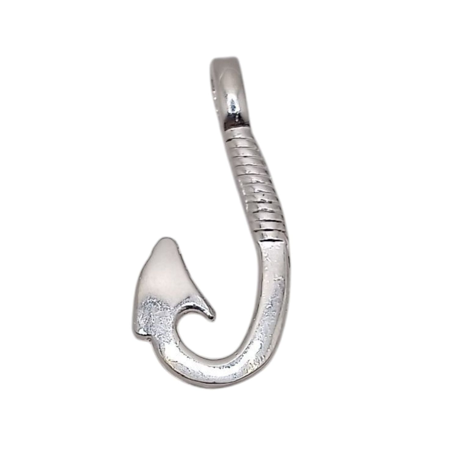 DIJE ANZUELO PARA PESCA 3 CM LARGO TOTAL  PLATA .925