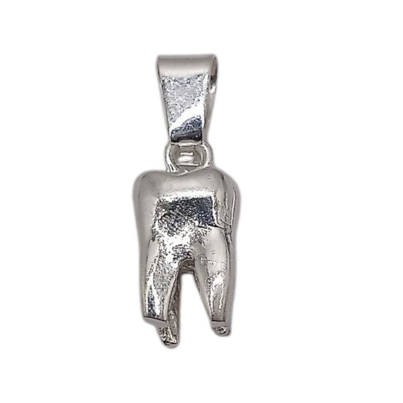 DIJE MUELA  2 CM LARGO TOTAL PLATA .925