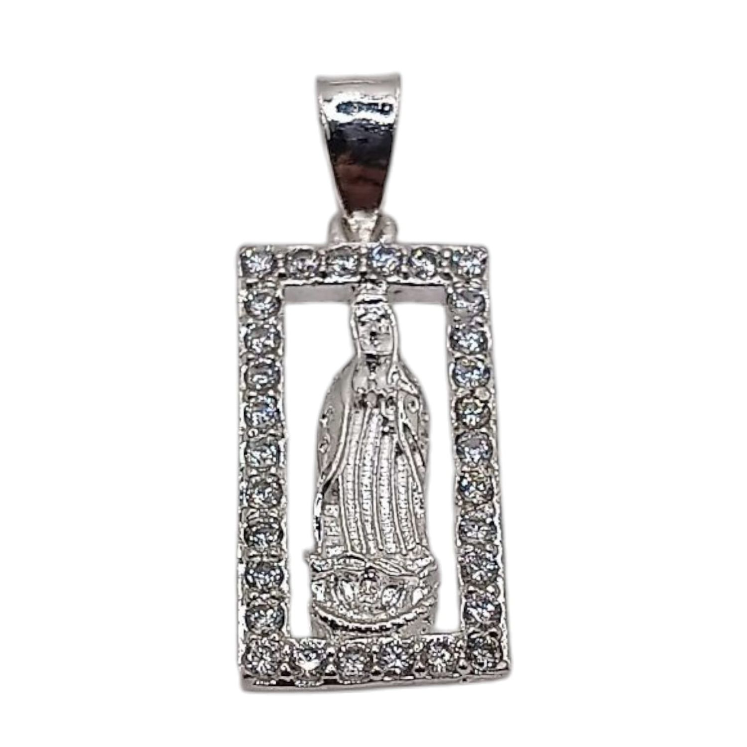 DIJE VIRGEN  2 CM, CON  CZ,  PLATA .925