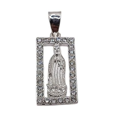 DIJE VIRGEN  2 CM, CON  CZ,  PLATA .925