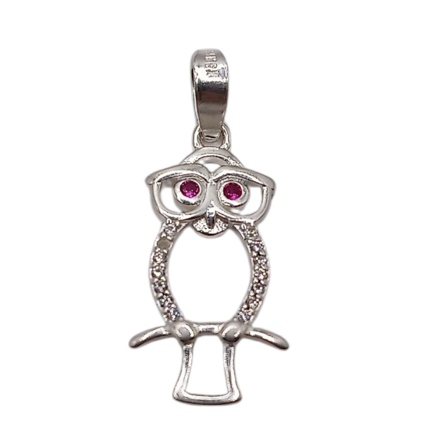 DIJE DE BUHO 3 CM PLATA .925