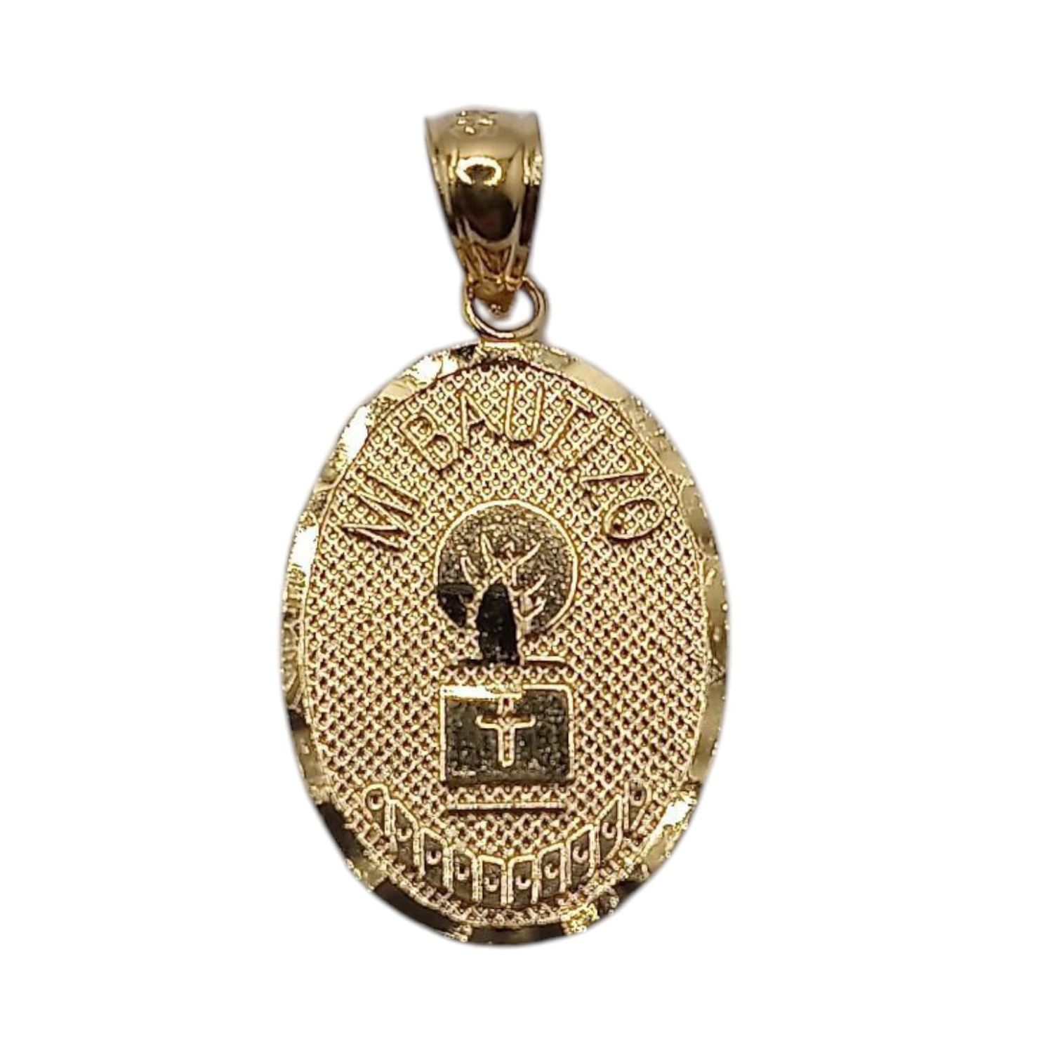 MEDALLA MI BAUTIZO CHAPA 2.8 CM LARGO TOTAL PLATA .925