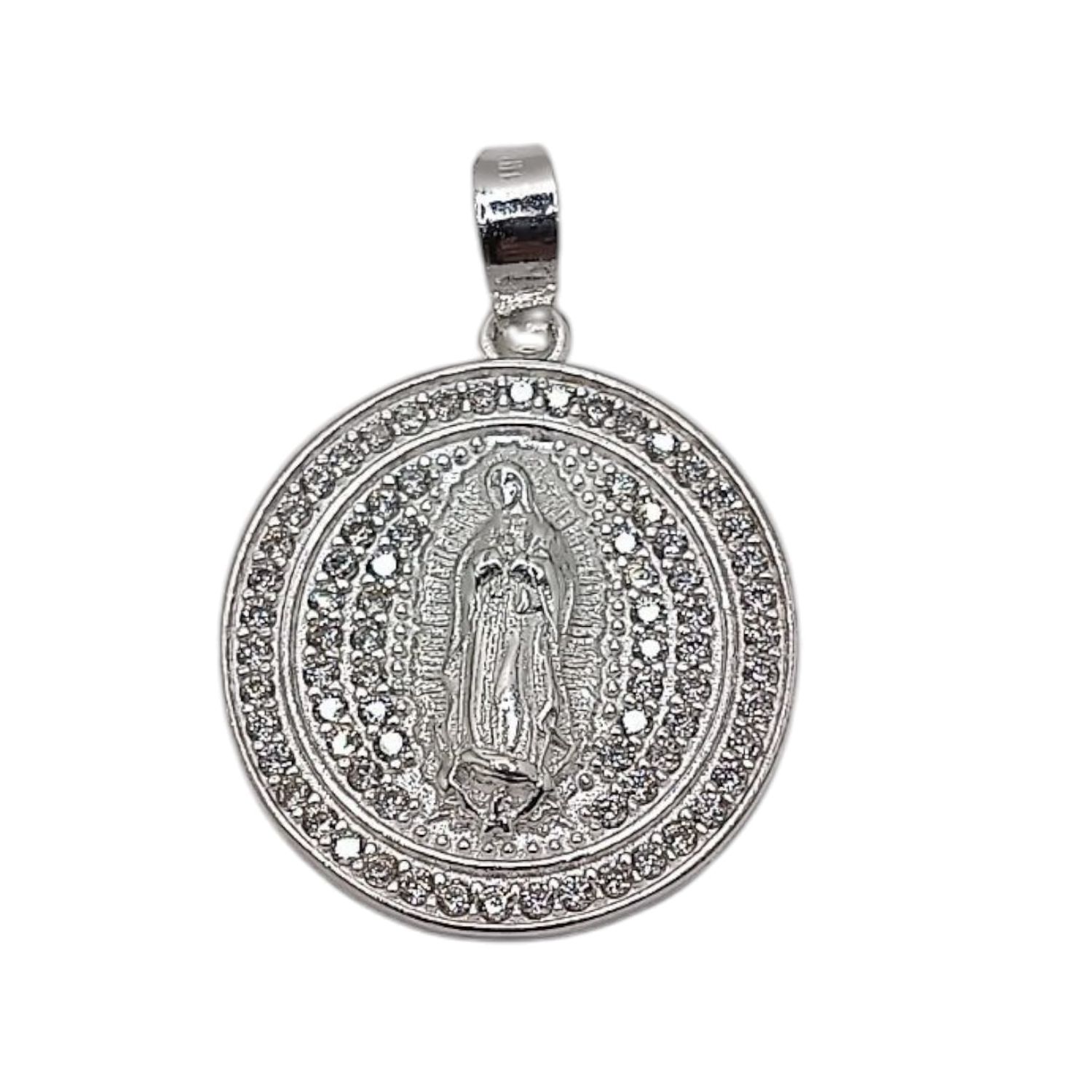 MEDALLA V DE GPE CZ BLANCA 2.5CM PLATA .925