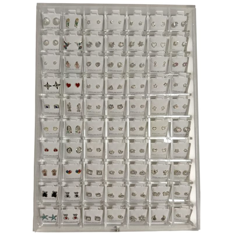 70 pares Broquel Plata .925 Incluye la charola acrílica.