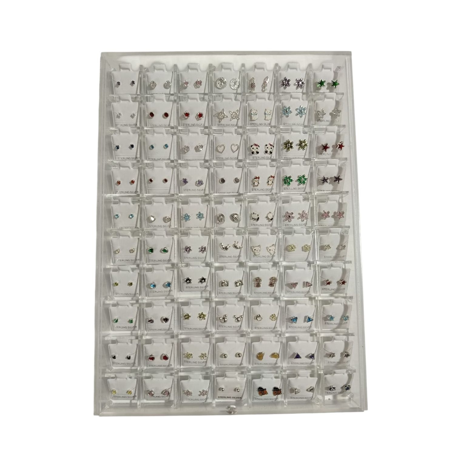 70 pares Broquel Plata .925 Incluye la charola acrílica.