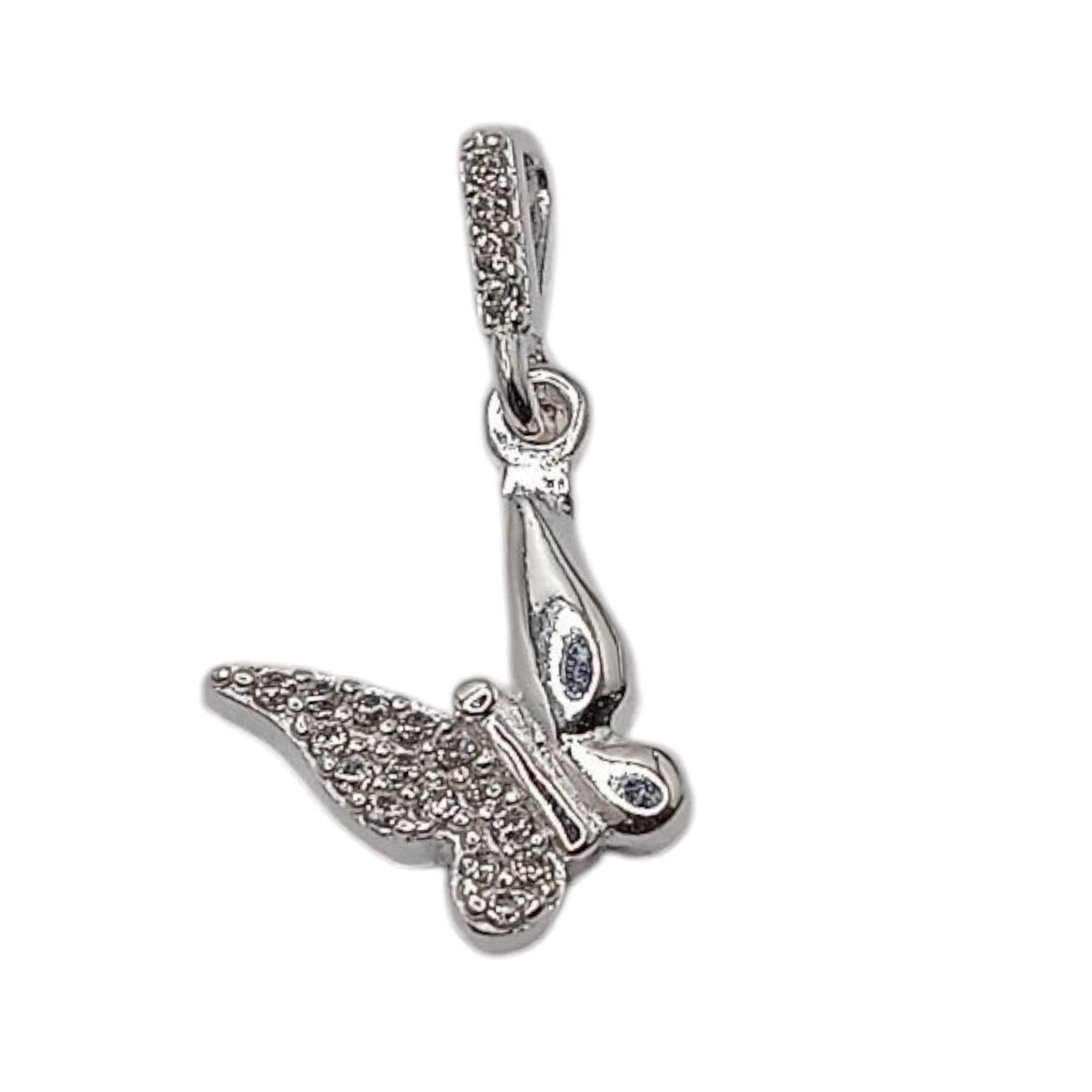 DIJE MARIPOSA 2.4 CM LARGO TOTAL PLATA .925