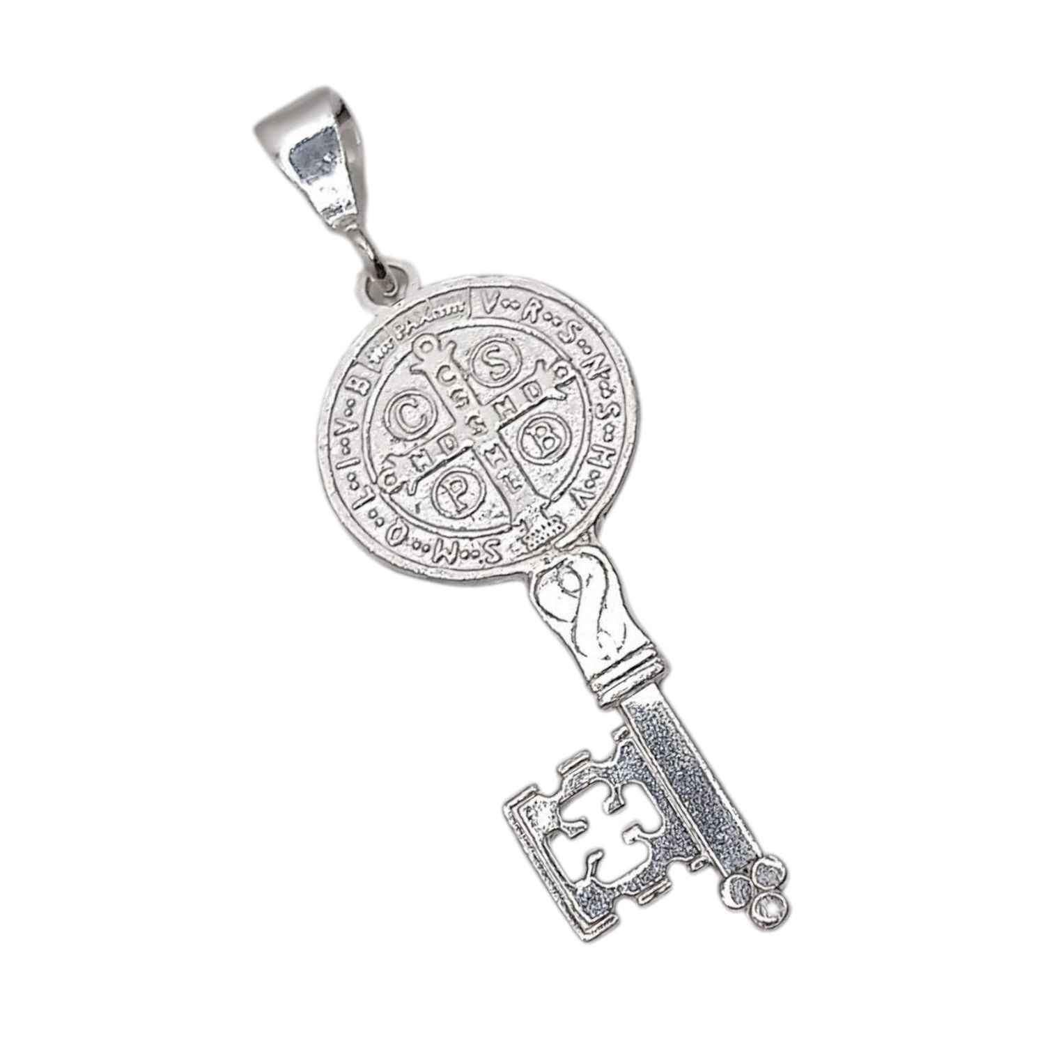 DIJE LLAVE SAN BENITO4 CM PLATA .925