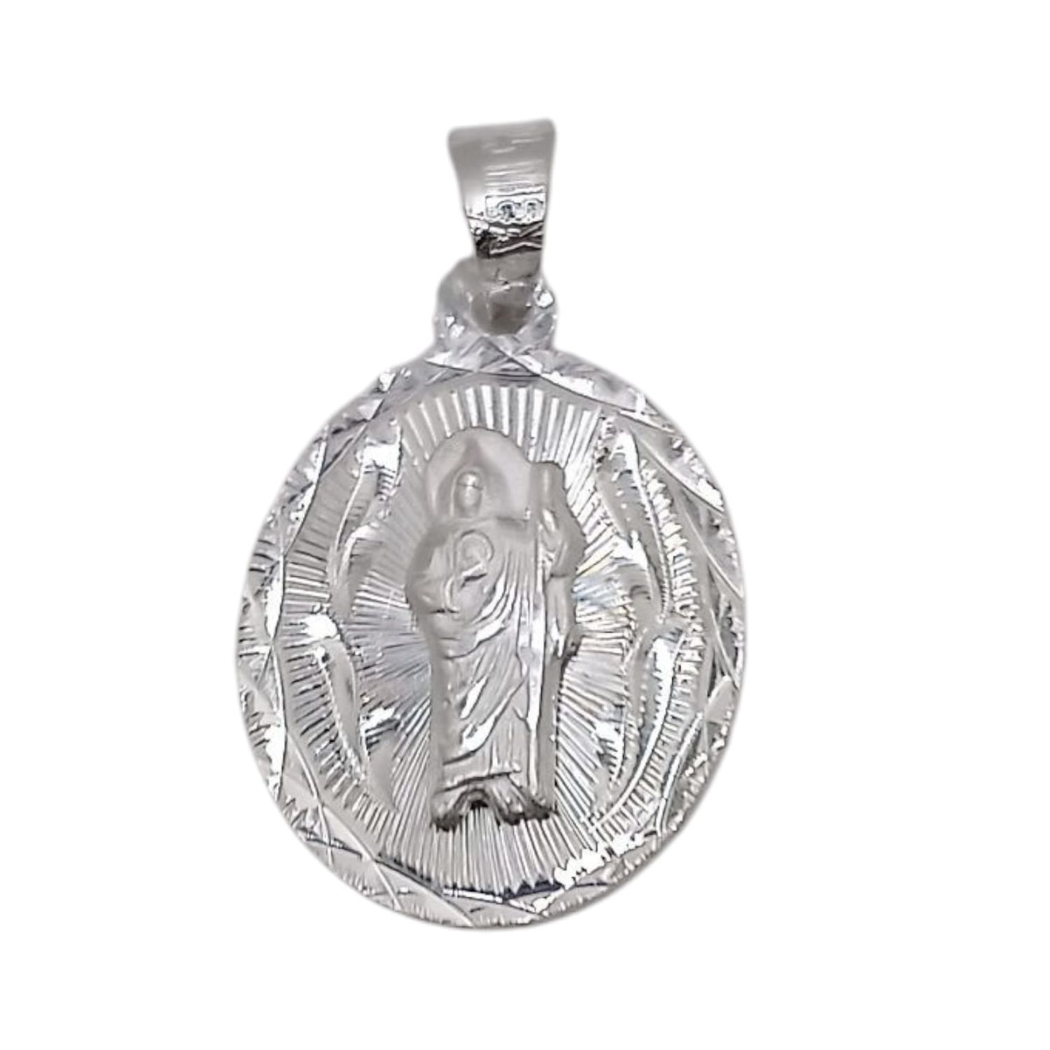 MEDALLA SAN JUDAS T OVALADA 2.5 CM, PLATA .925