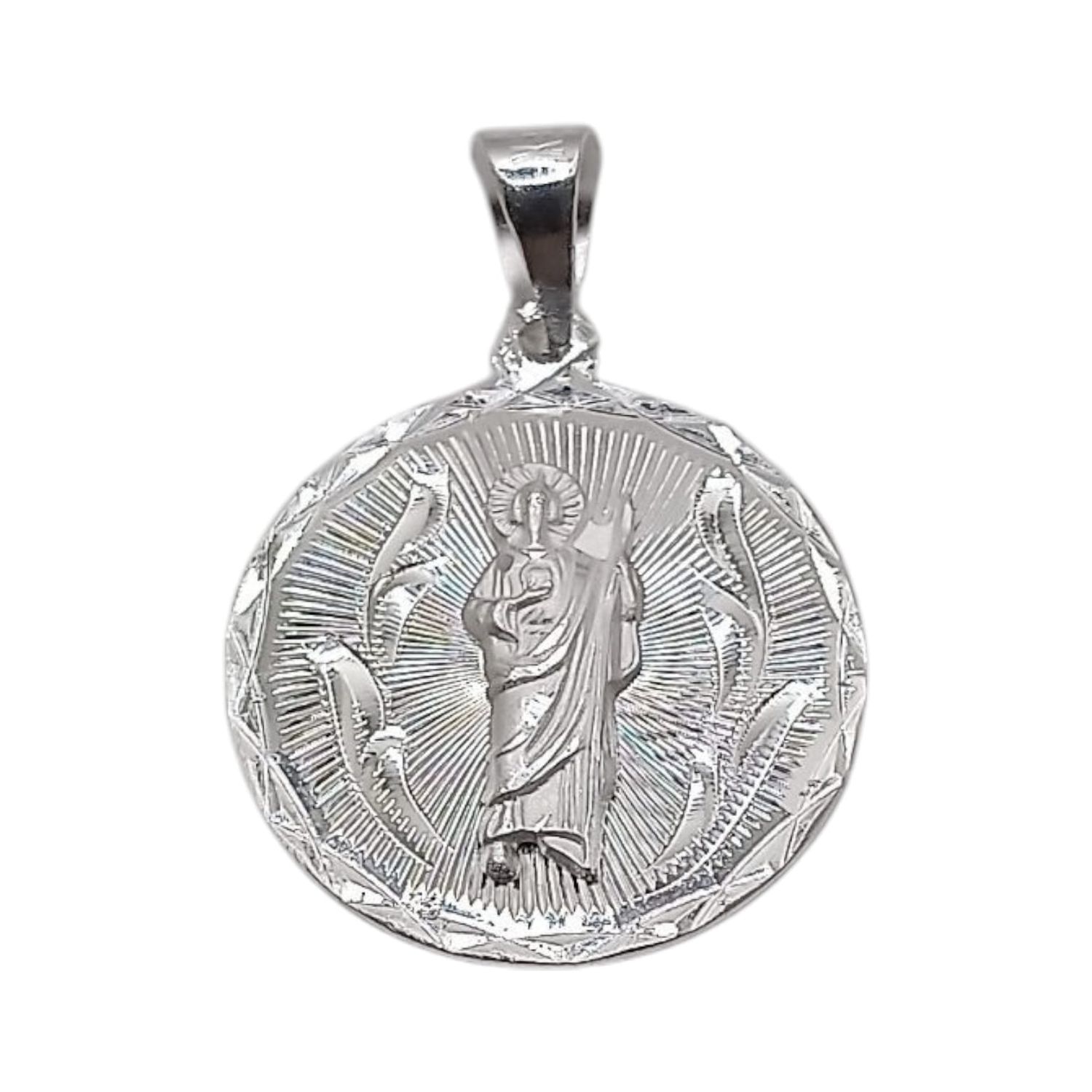 MEDALLA SAN JUDAS T REDONDA 3 CM, PLATA .925