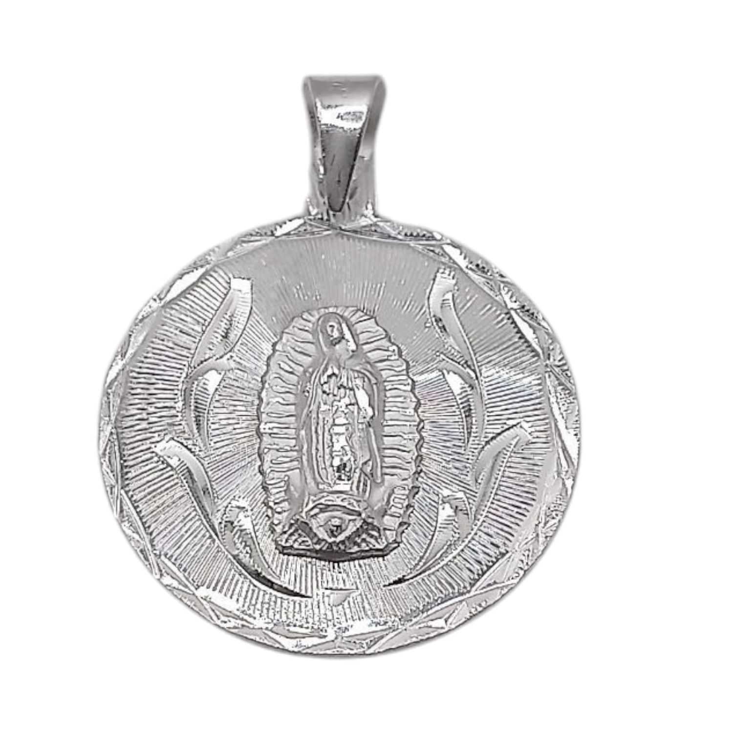 MEDALLA V DE GUADALUPE REDONDA 3.5 CM, PLATA .925