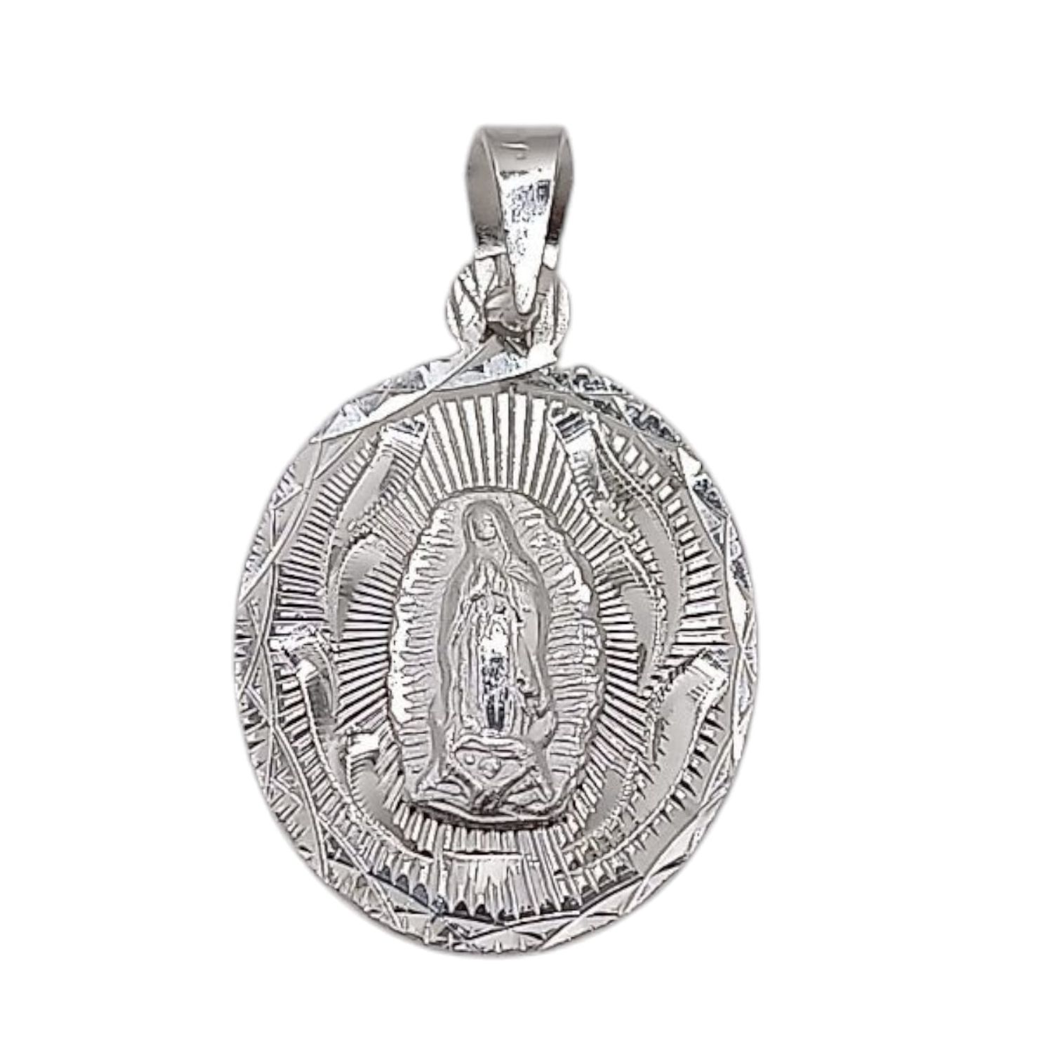 MEDALLA V DE GUADALUPE OVALADA 2.5 CM, PLATA .925