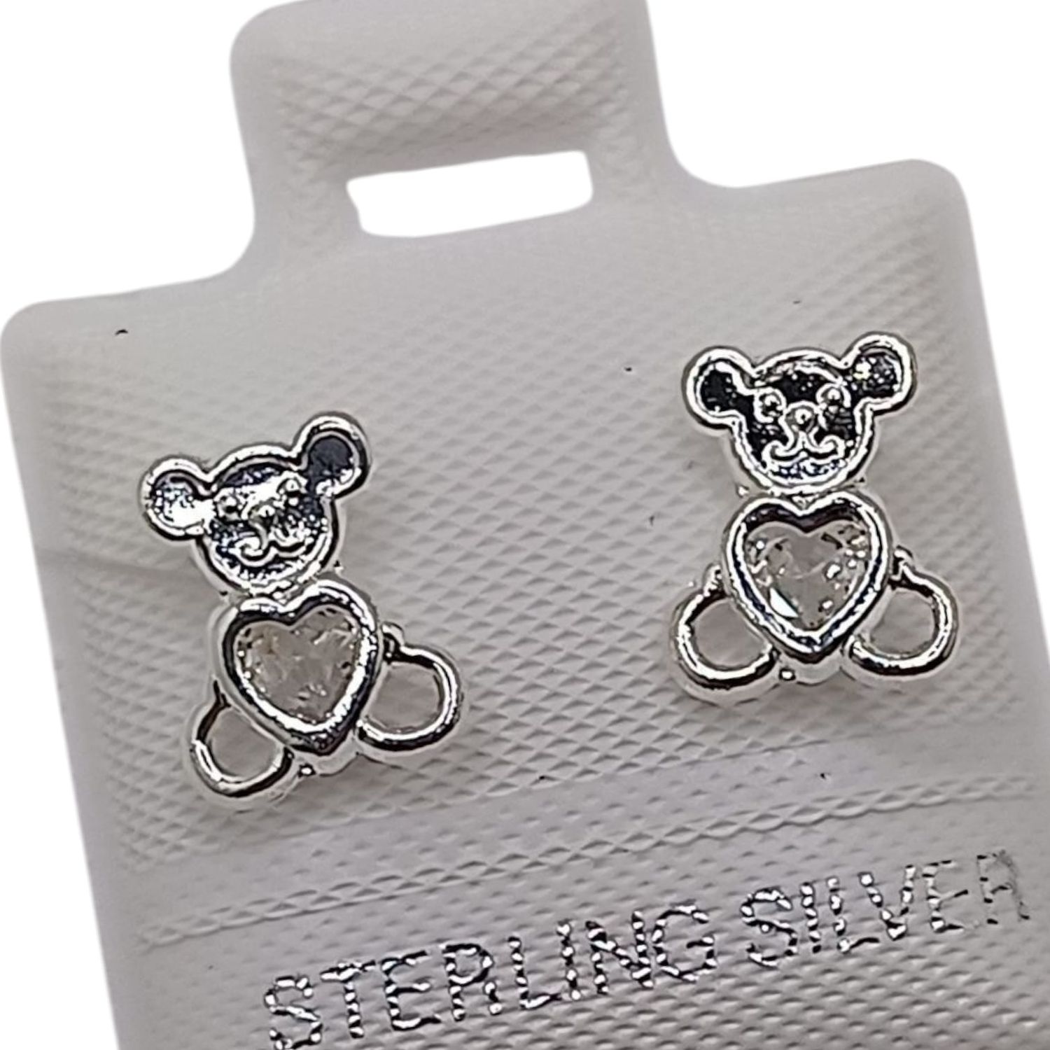 BROQUEL OSITO CORAZON BCO, BROCHE BOLITAPLATA .925