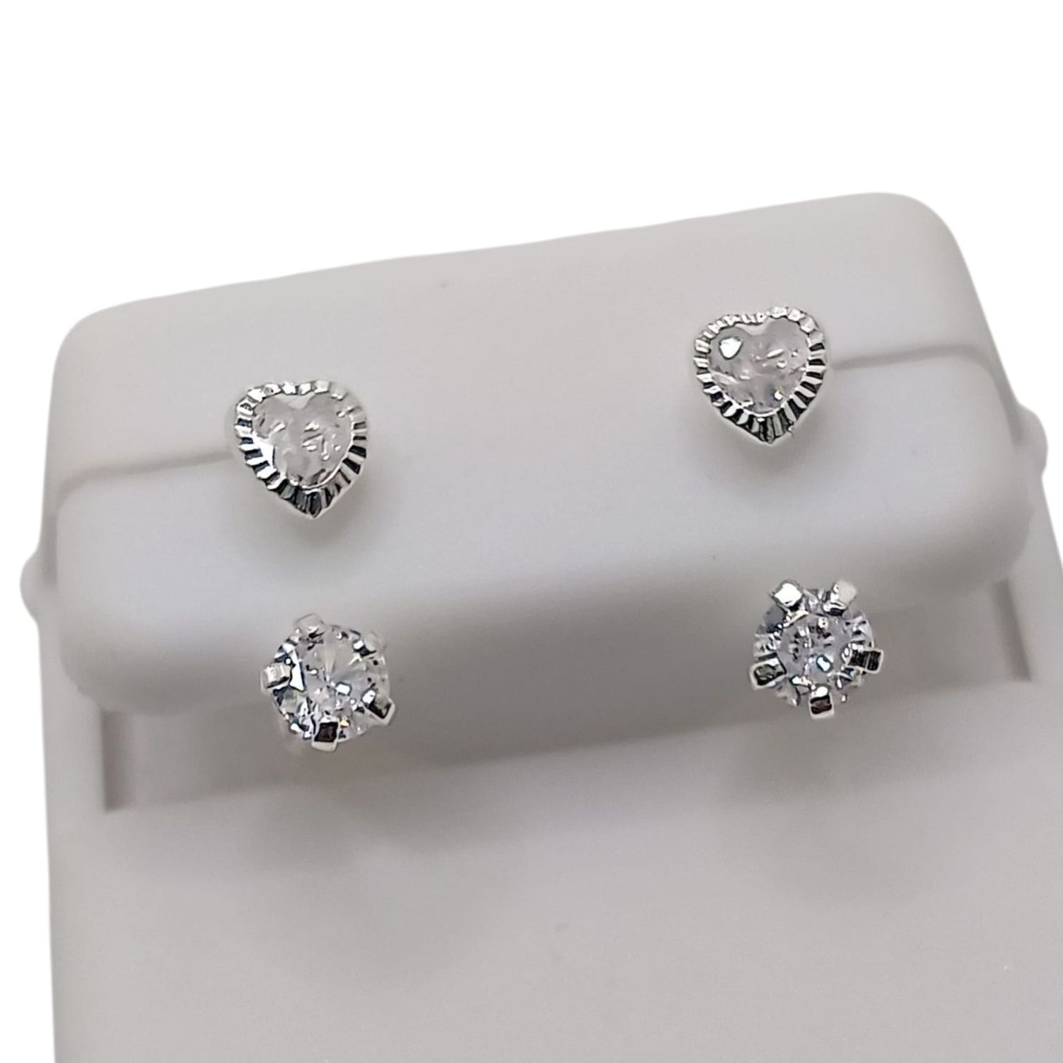 BROQUEL CURVO CORAZON BISEL CZ BCA, PLATA .925