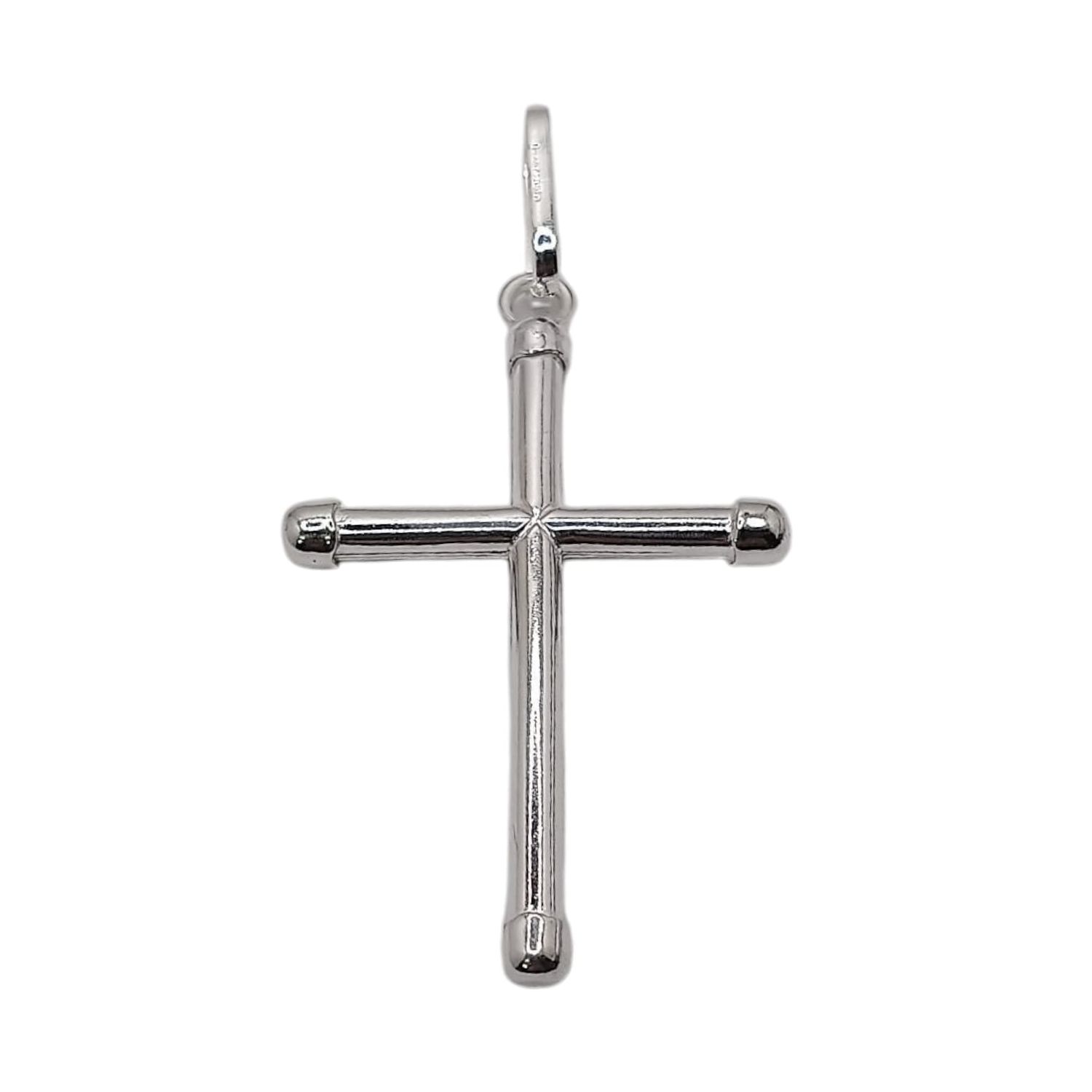 DIJE CRUZ LISA 5.5 CM PLATA .925