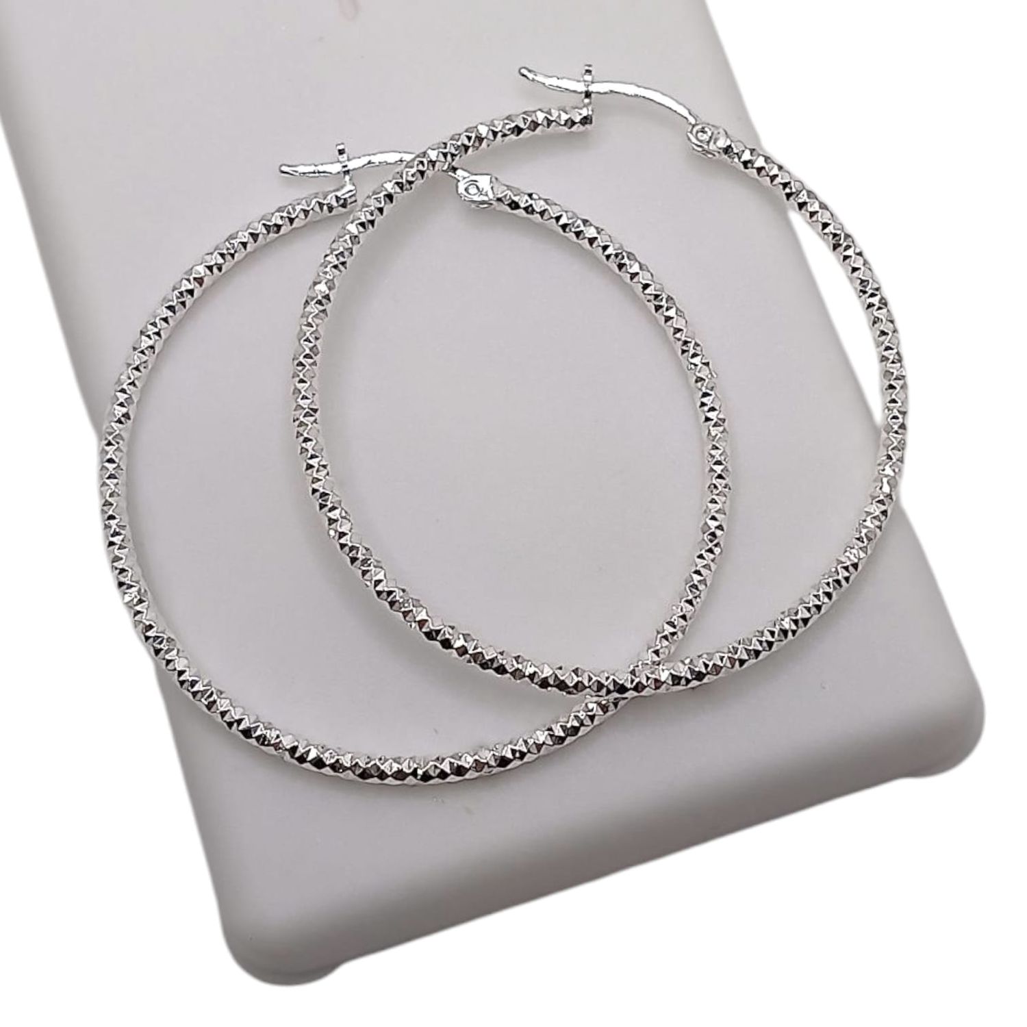 ARRACADA FANCY 4.5 CM PLATA .925