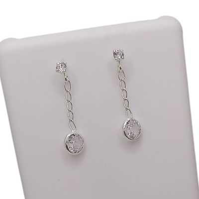 BROQUEL CIRCULO COLGANTE 2.5 CM  CON CZ BCA PLATA .925