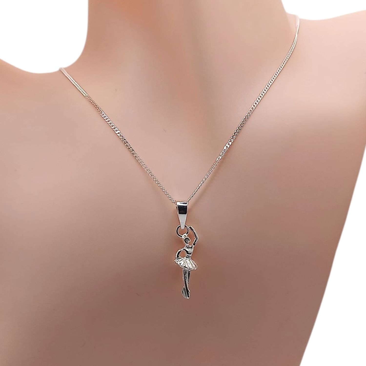 GARGANTILLA  18&quot; BAILARINA , PLATA .925