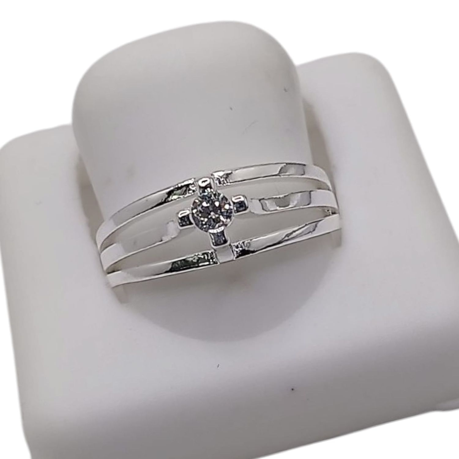 ANILLO SOLITARIO PLATA .925 CZ
