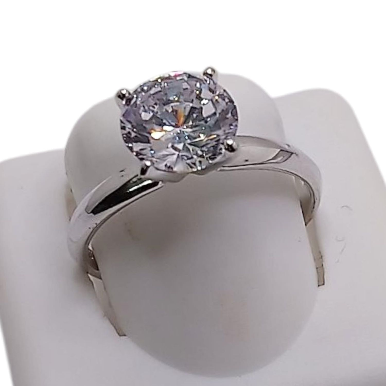 ANILLO SOLITARIO 8MM PLATA .925