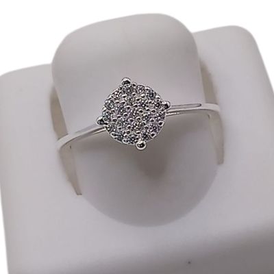 ANILLO CON MINI CZ VARIAS MEDIDAS  PLATA .925