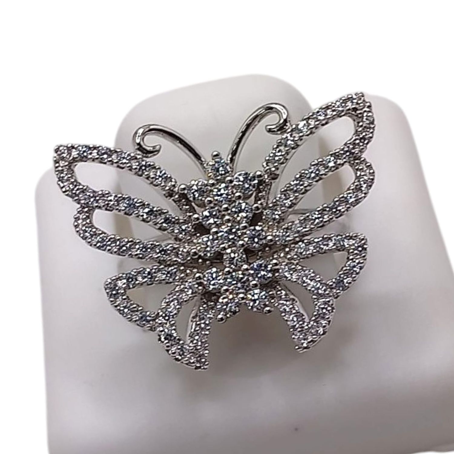 ANILLO MARIPOSA CON MINI CZ VARIAS MEDIDAS PLATA .925