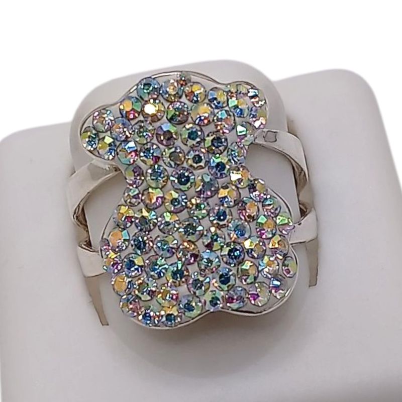 ANILLO OSITO MULTIPIEDRAS SW TORNASOL VARIAS MEDIDAS PLATA .925