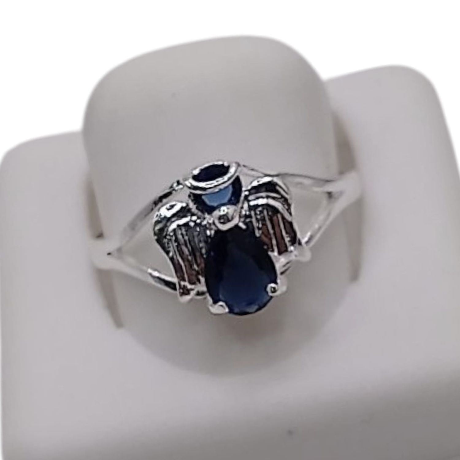 ANILLO ANGEL CZ NAVY # 9 PLATA .925