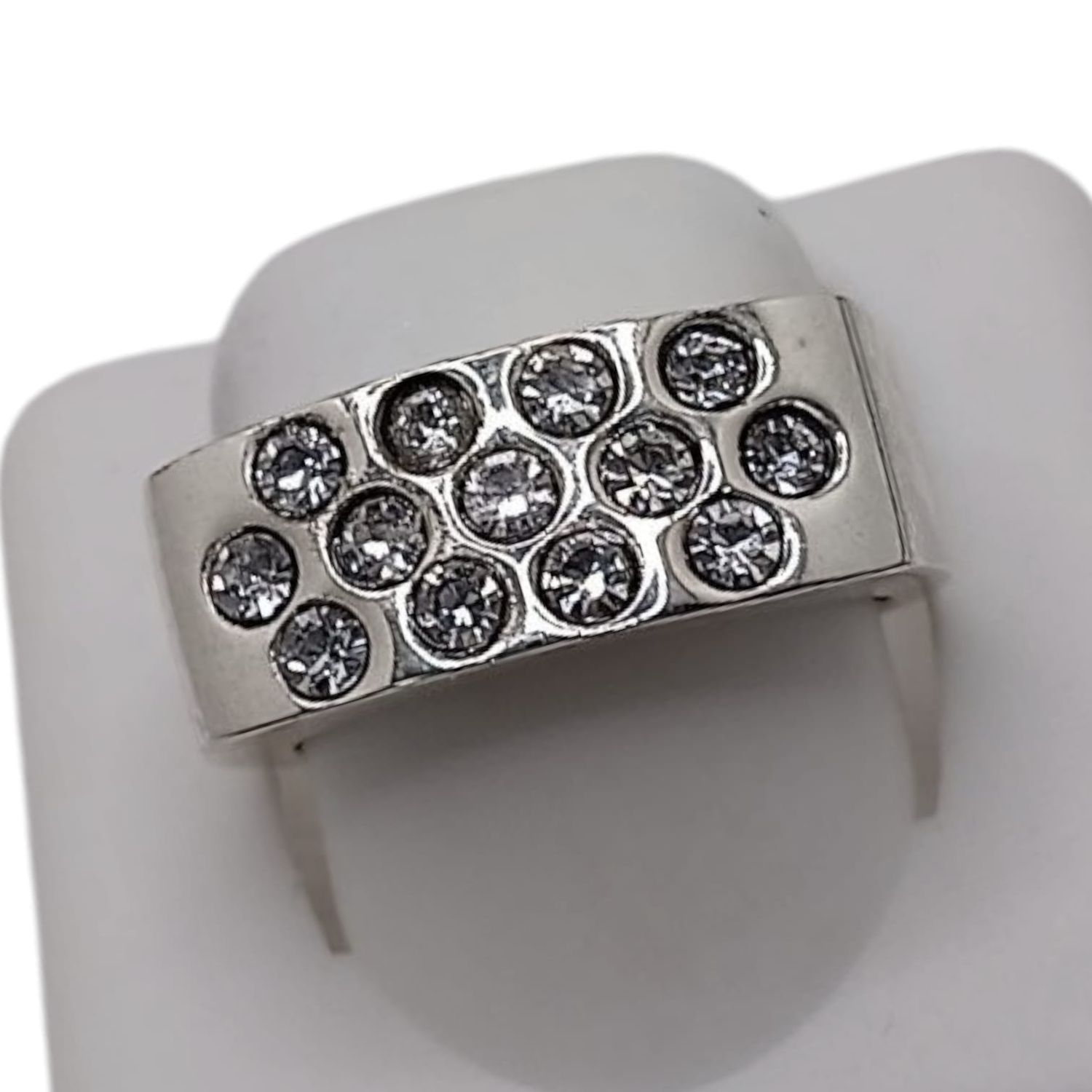 ANILLO SOLIDO UNISEX  CON CZ  #8