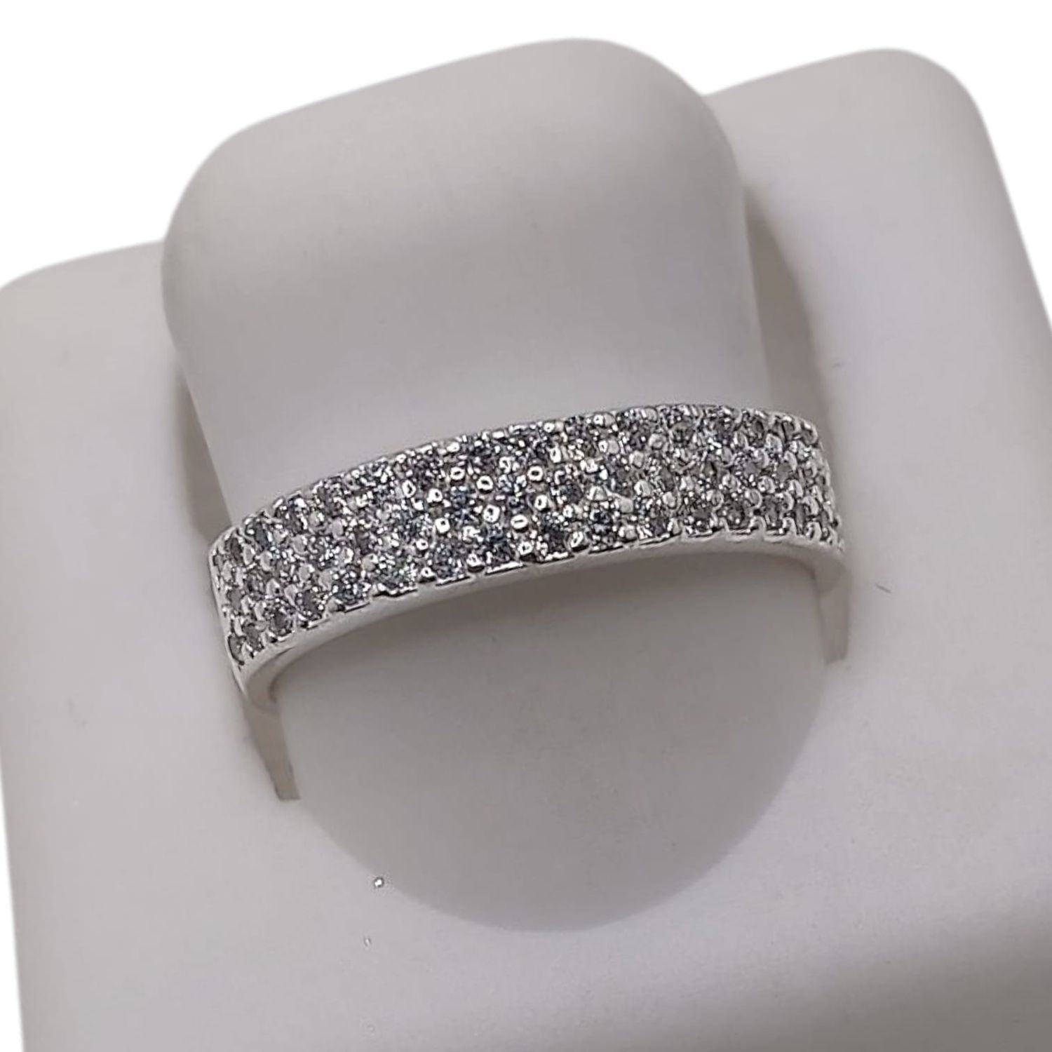 ANILLO ARGOLLA CON MINI CZ PLATA .925