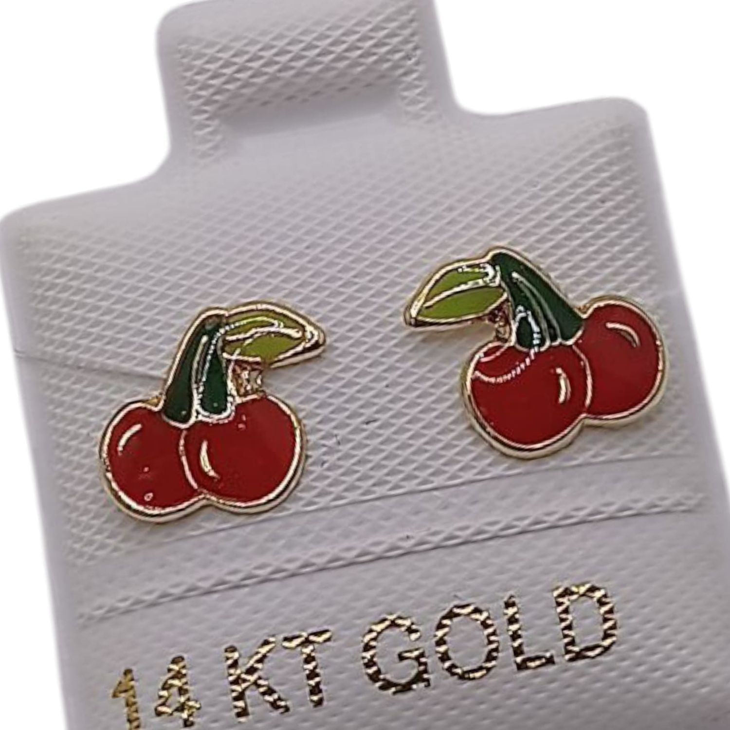 BROQUEL CHERRY ESMALTADO ORO 14K