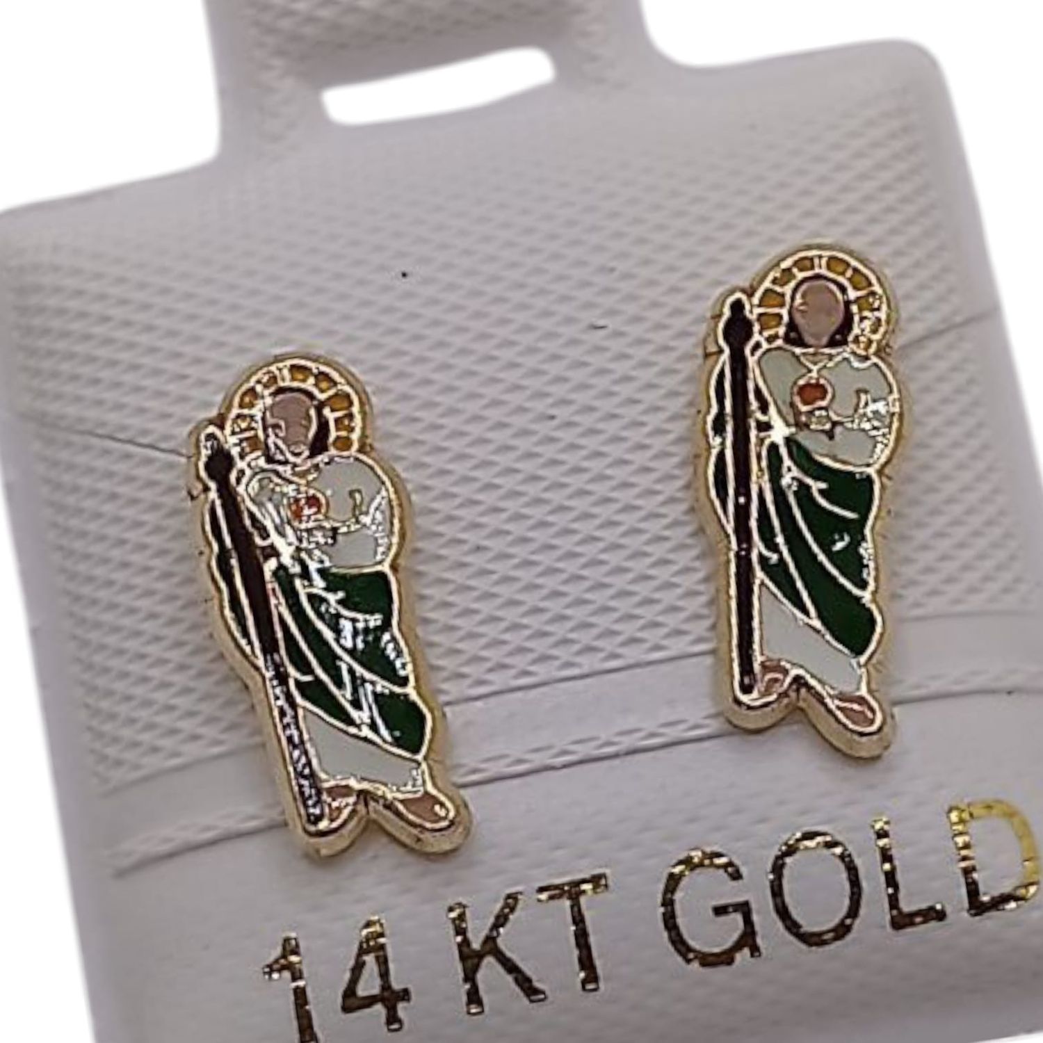 BROQUEL SAN JUDAS ESMALTADO ORO 14K