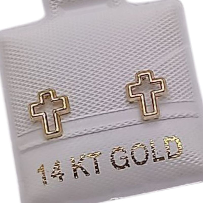 BROQUEL CRUZ SILUETA ORO 14K