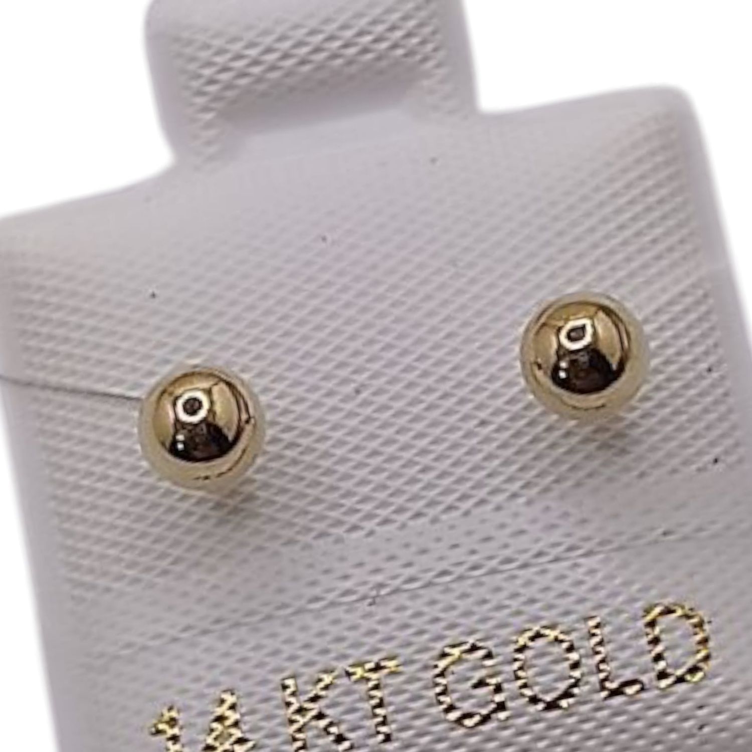 BROQUEL DORMILONA LISA MEDIDA 4mm BROCHE BOLITA ORO 14K